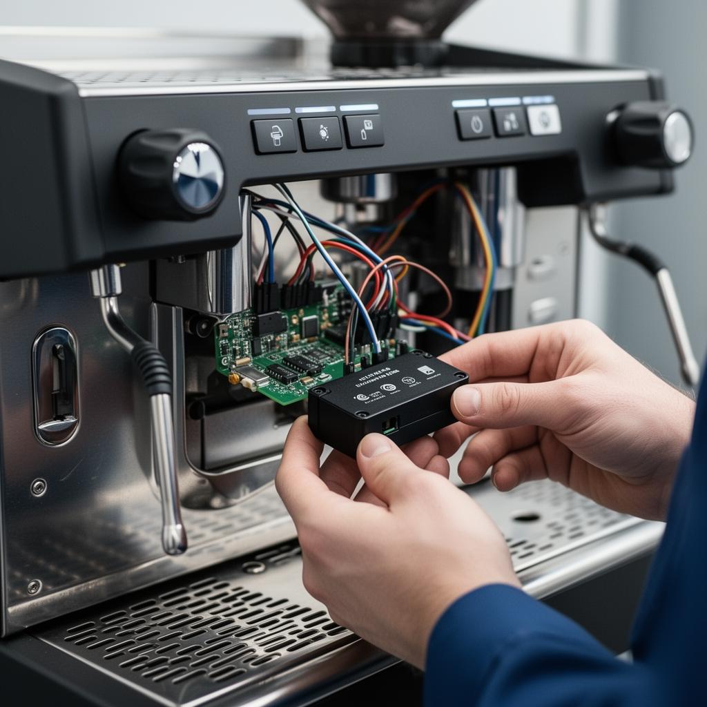 Modulo telemetria Kollego installato su macchina del caffè