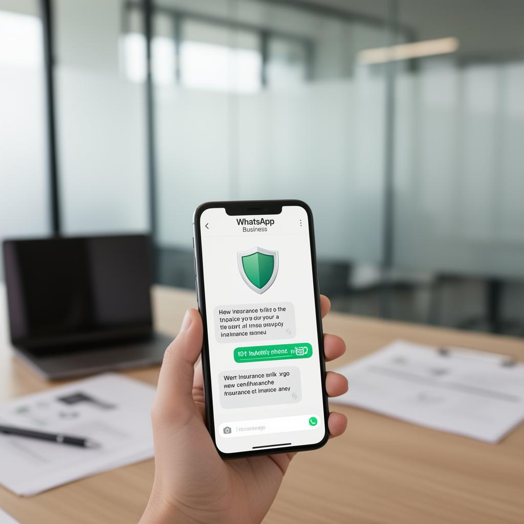 Mockup smartphone con WhatsApp Business per agenzia assicurativa tramite Kollego® WhatsApp Insurance