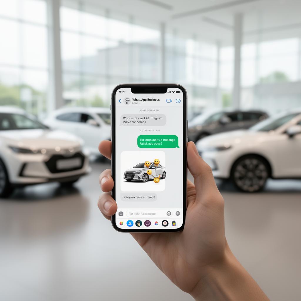 Mockup smartphone con WhatsApp Business per noleggio auto tramite Kollego® WhatsApp Rental